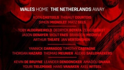 官方网站-比利时队30人大名单：丁丁领衔，德凯特拉雷在列